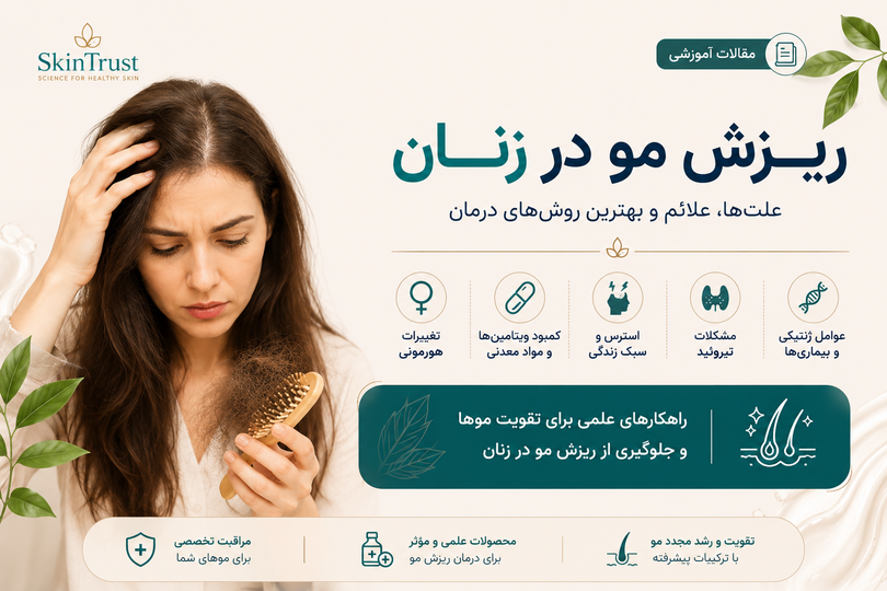 ریزش مو در زنان | علتها، علائم و بهترین روشهای درمان